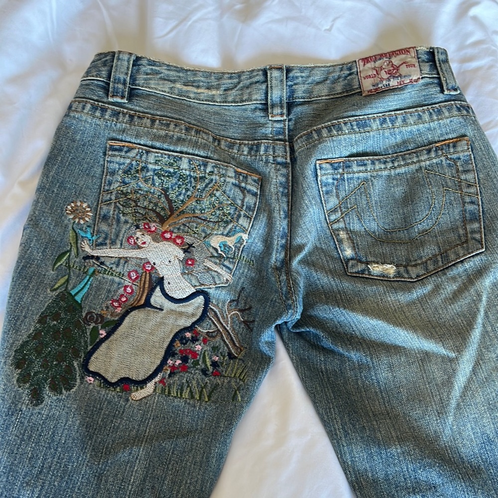 Vintage True Religion Goddess Embroidered Jeans